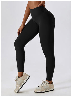 Exercise Staple Wide Waistband Sports Leggings - MXSTUDIO.COM