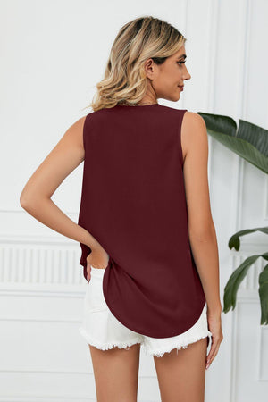 Expensive Freshness V Neck Sleeveless Blouse - MXSTUDIO.COM