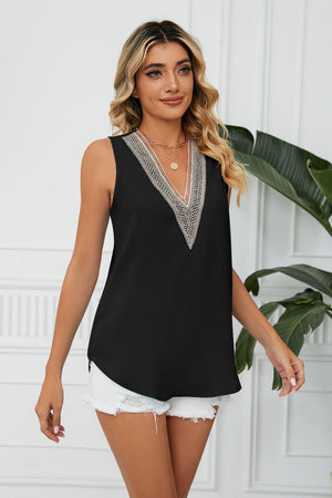 Expensive Freshness V Neck Sleeveless Blouse - MXSTUDIO.COM