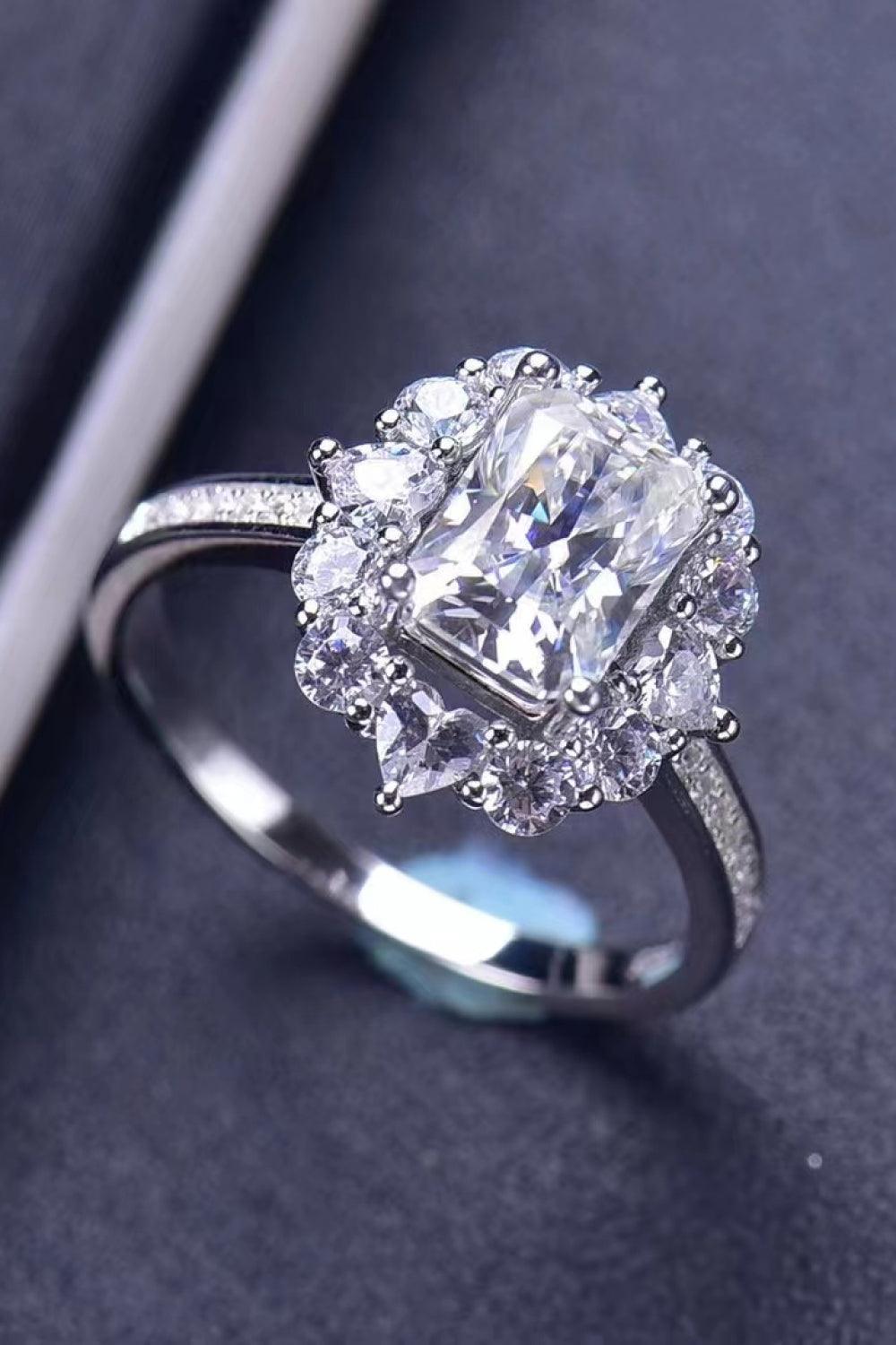 Expertly Cut Platinum-Plated 2 Carat Moissanite Ring - MXSTUDIO.COM