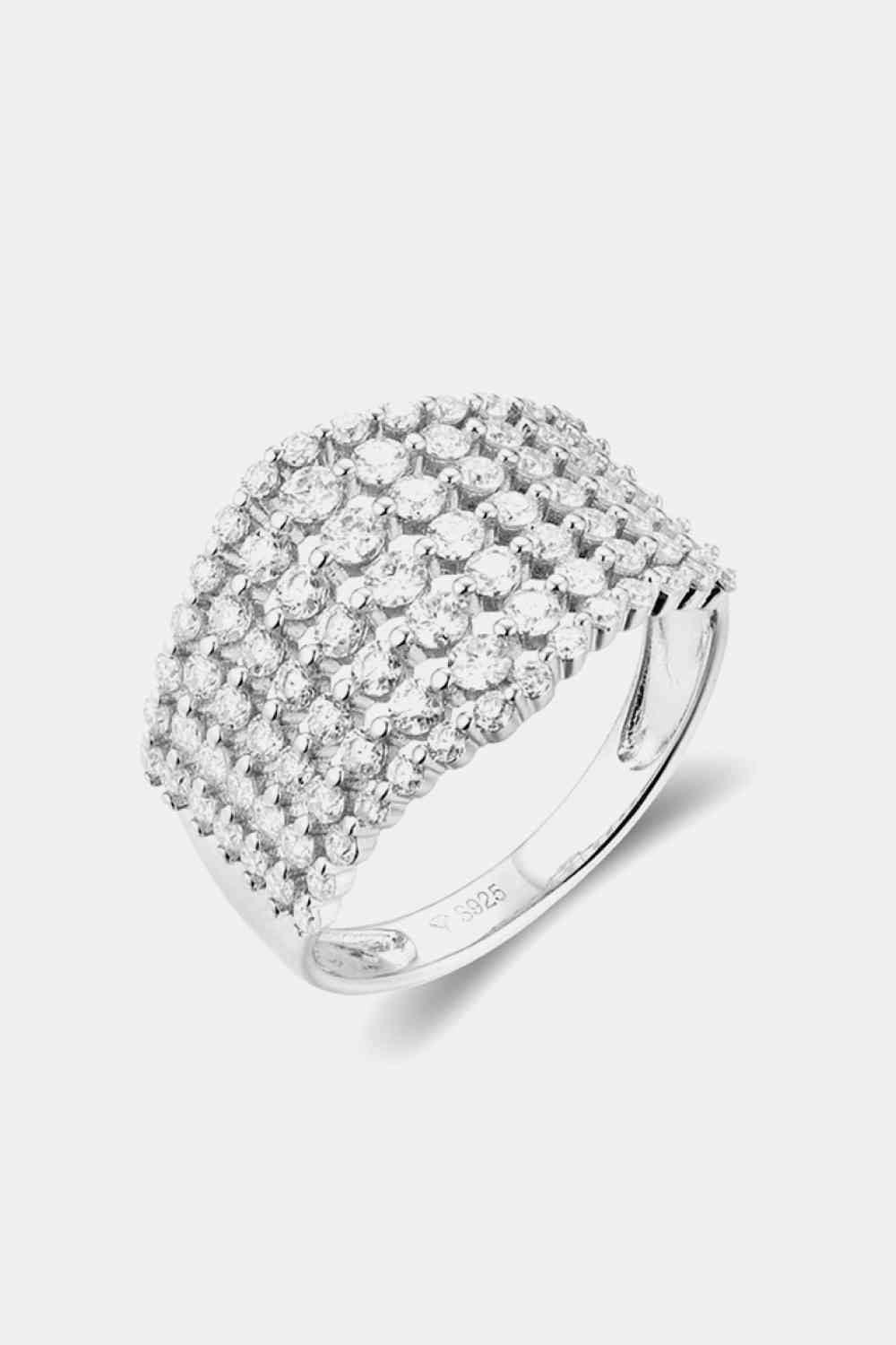 a diamond ring on a white background