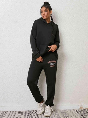 Explore Graphic Black Hoodie and Sweatpants Set - MXSTUDIO.COM