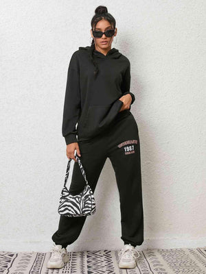 Explore Graphic Black Hoodie and Sweatpants Set - MXSTUDIO.COM