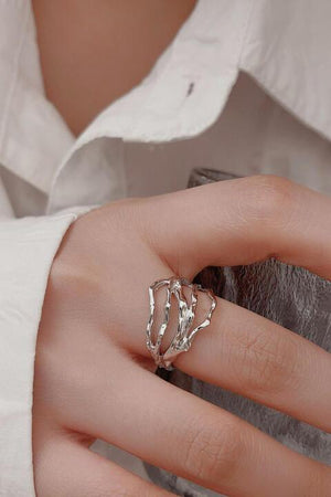 Express Friendship Cutout Open Ring-MXSTUDIO.COM