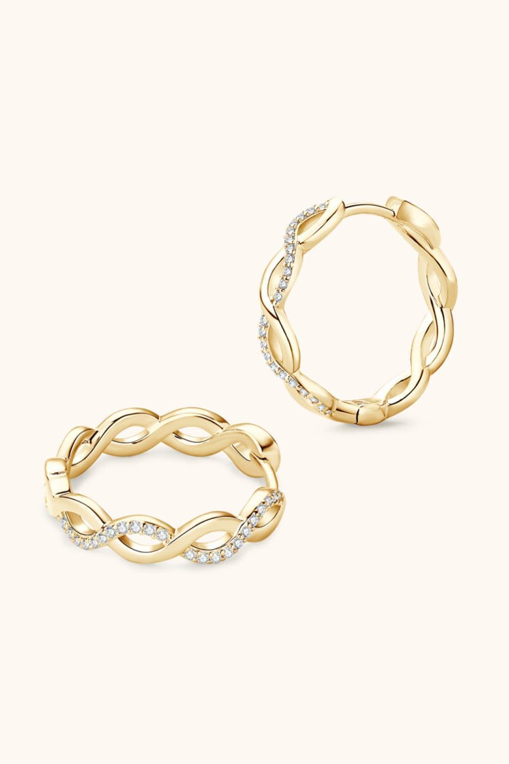 Express Your Charm Crisscross Moissanite Hoop Earrings - MXSTUDIO.COM