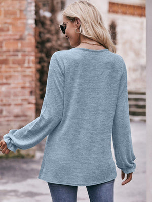 Express Your True Self Crew Neck Long Sleeve Blouse - MXSTUDIO.COM