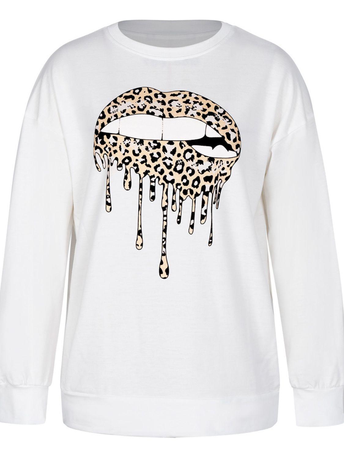 Expressive Dropped Shoulder Graphic Sweatshirt - MXSTUDIO.COM