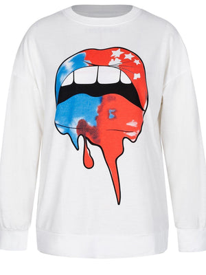 Expressive Dropped Shoulder Graphic Sweatshirt - MXSTUDIO.COM