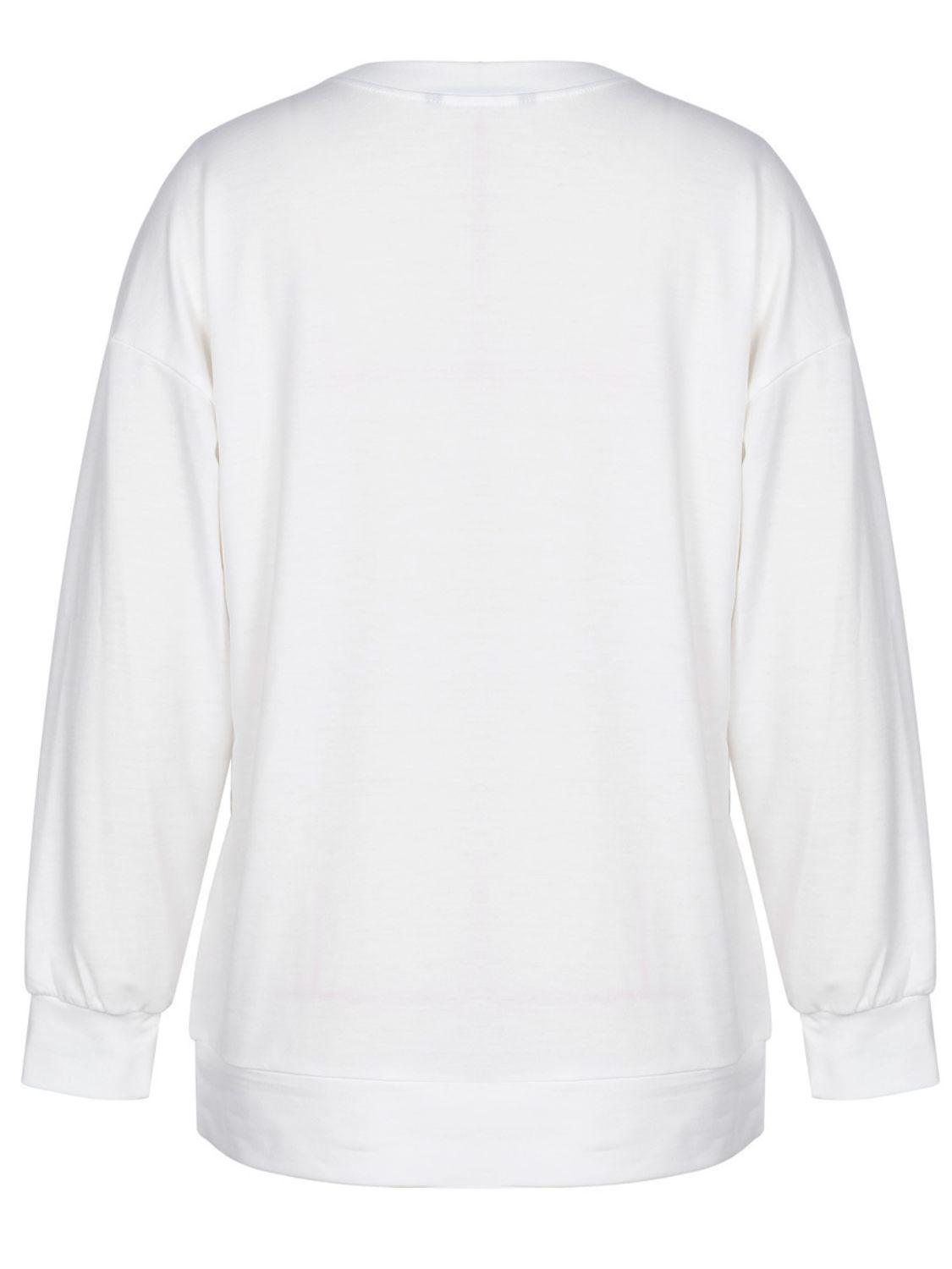 Expressive Dropped Shoulder Graphic Sweatshirt - MXSTUDIO.COM