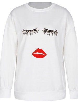 Expressive Dropped Shoulder Graphic Sweatshirt - MXSTUDIO.COM