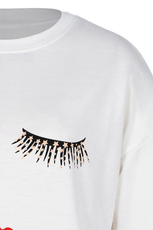 Expressive Dropped Shoulder Graphic Sweatshirt - MXSTUDIO.COM