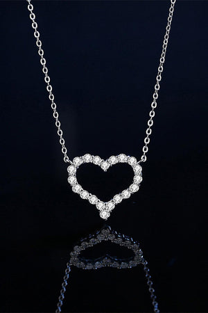 Exquisite 1 Carat Moissanite Heart Necklace - MXSTUDIO.COM