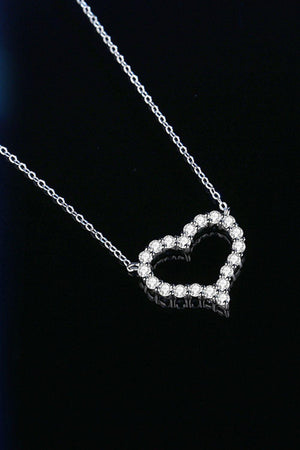 Exquisite 1 Carat Moissanite Heart Necklace - MXSTUDIO.COM