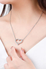 Exquisite 1 Carat Moissanite Heart Necklace - MXSTUDIO.COM