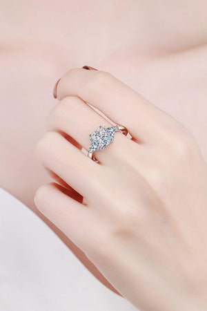 Exquisite 3 Stone Ensemble 3 Carat Moissanite Ring - MXSTUDIO.COM