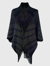 Exquisite Layer Open Front Fringe Poncho - MXSTUDIO.COM