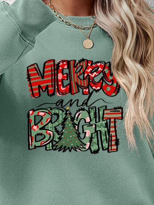 Exquisite Long Sleeve Merry And Bright Sweatshirt-MXSTUDIO.COM