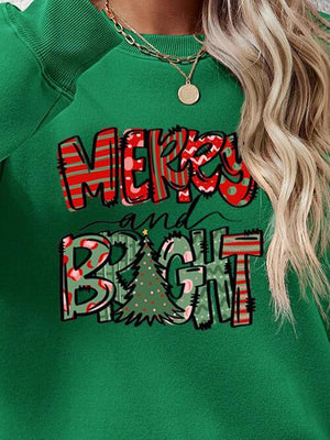 Exquisite Long Sleeve Merry And Bright Sweatshirt-MXSTUDIO.COM