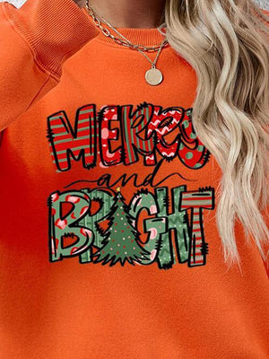 Exquisite Long Sleeve Merry And Bright Sweatshirt-MXSTUDIO.COM