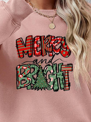 Exquisite Long Sleeve Merry And Bright Sweatshirt-MXSTUDIO.COM