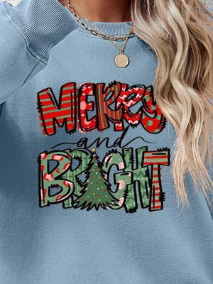 Exquisite Long Sleeve Merry And Bright Sweatshirt-MXSTUDIO.COM