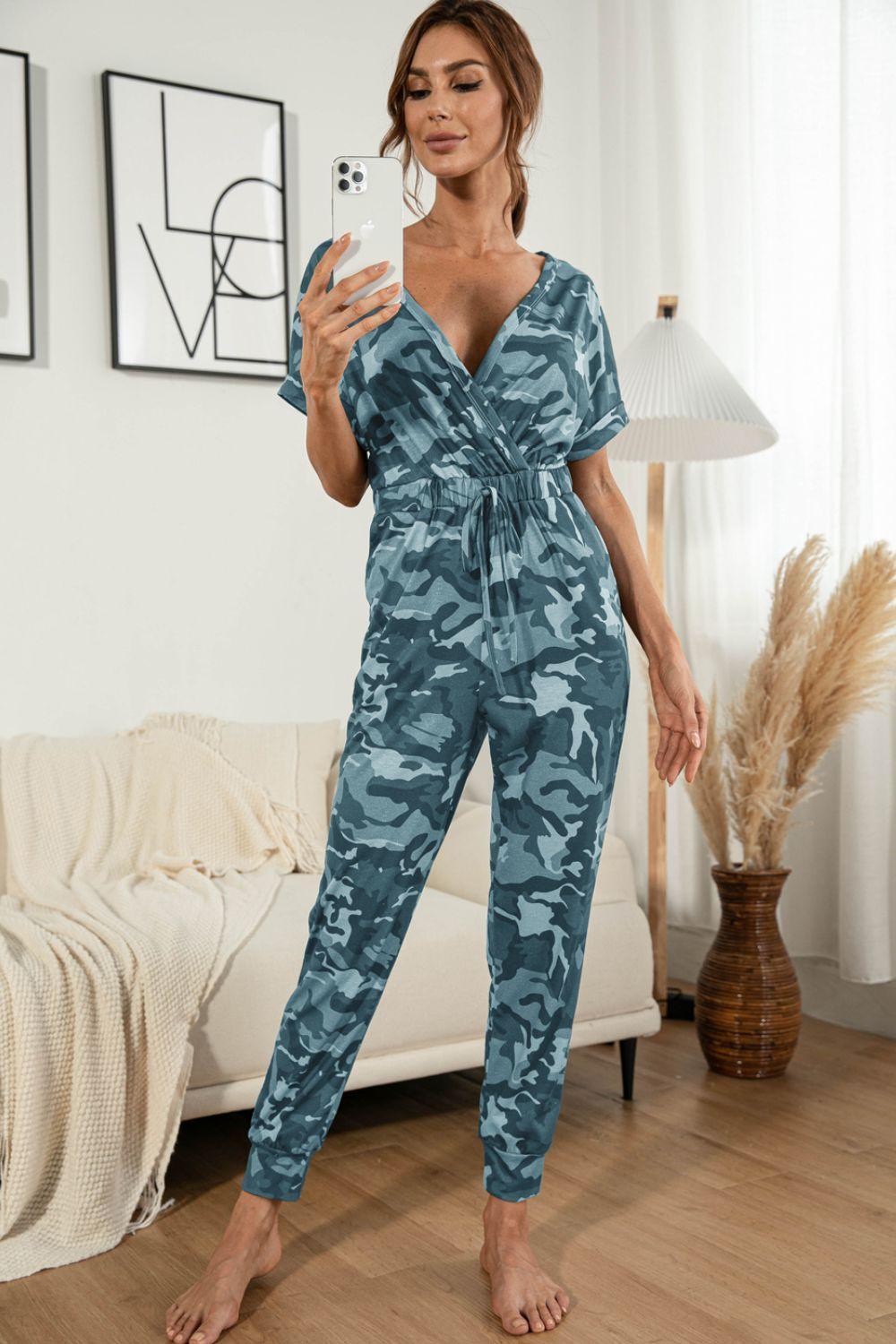 Exquisite Tapered Leg Surplice Jumpsuit - MXSTUDIO.COM