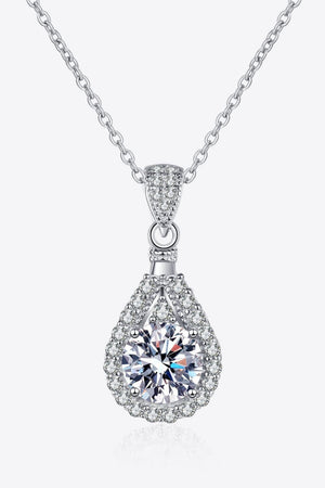 Exquisite Teardrop 2 Carat Moissanite Necklace - MXSTUDIO.COM