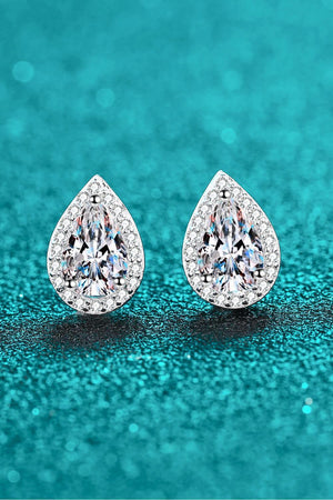 Exquisite Teardrop 2 Carat Moissanite Stud Earrings - MXSTUDIO.COM