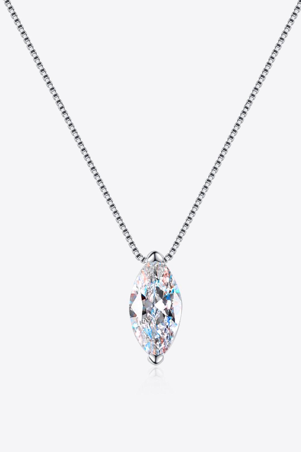 Exquisitely Crafted Sterling Silver 1 Carat Moissanite Necklace - MXSTUDIO.COM