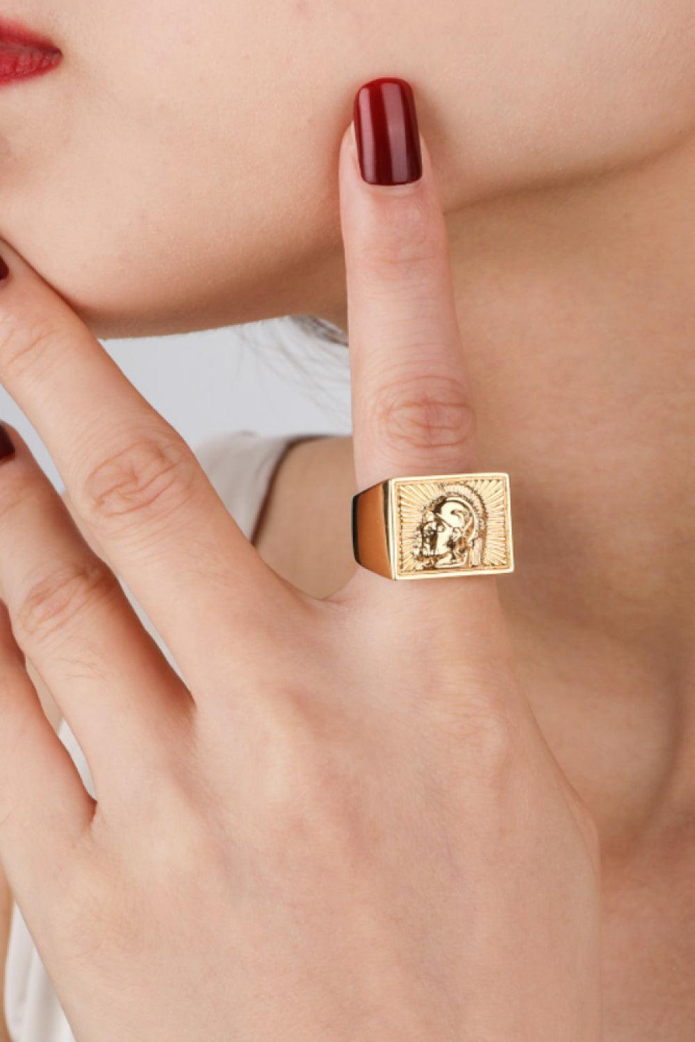 Exquisitely Presented Polished Soldier Copper Ring - MXSTUDIO.COM