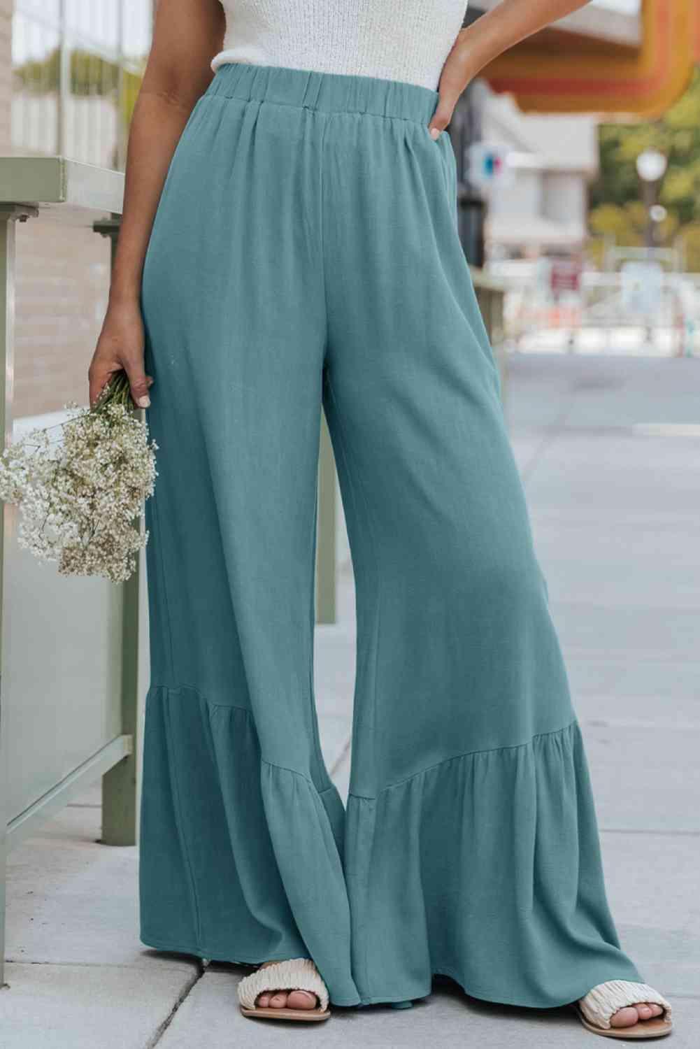 Extra Comfy High Waist Wide Leg Palazzo Pants - MXSTUDIO.COM