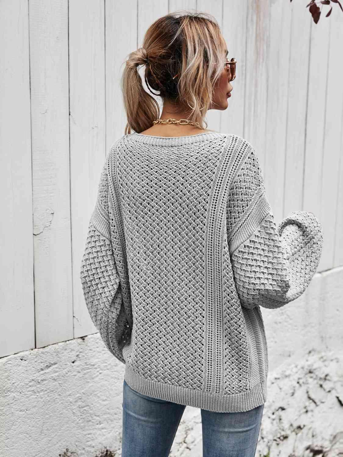 Extra Comfy Lantern Sleeve Sweater-MXSTUDIO.COM