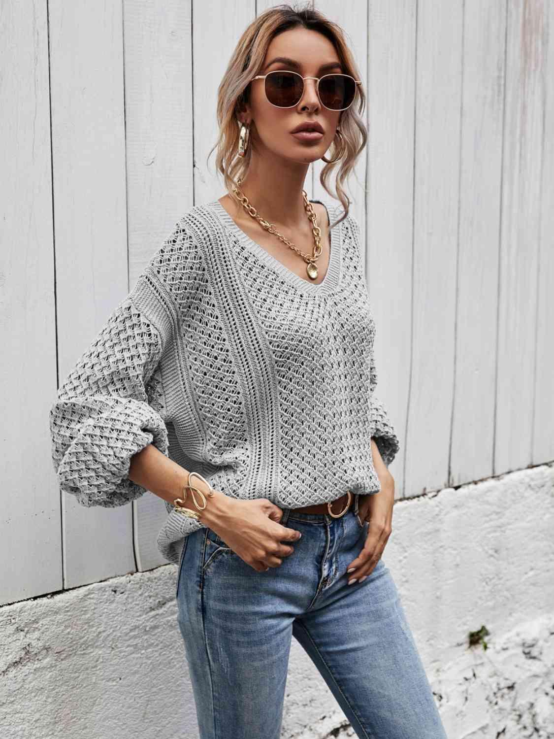 Extra Comfy Lantern Sleeve Sweater-MXSTUDIO.COM