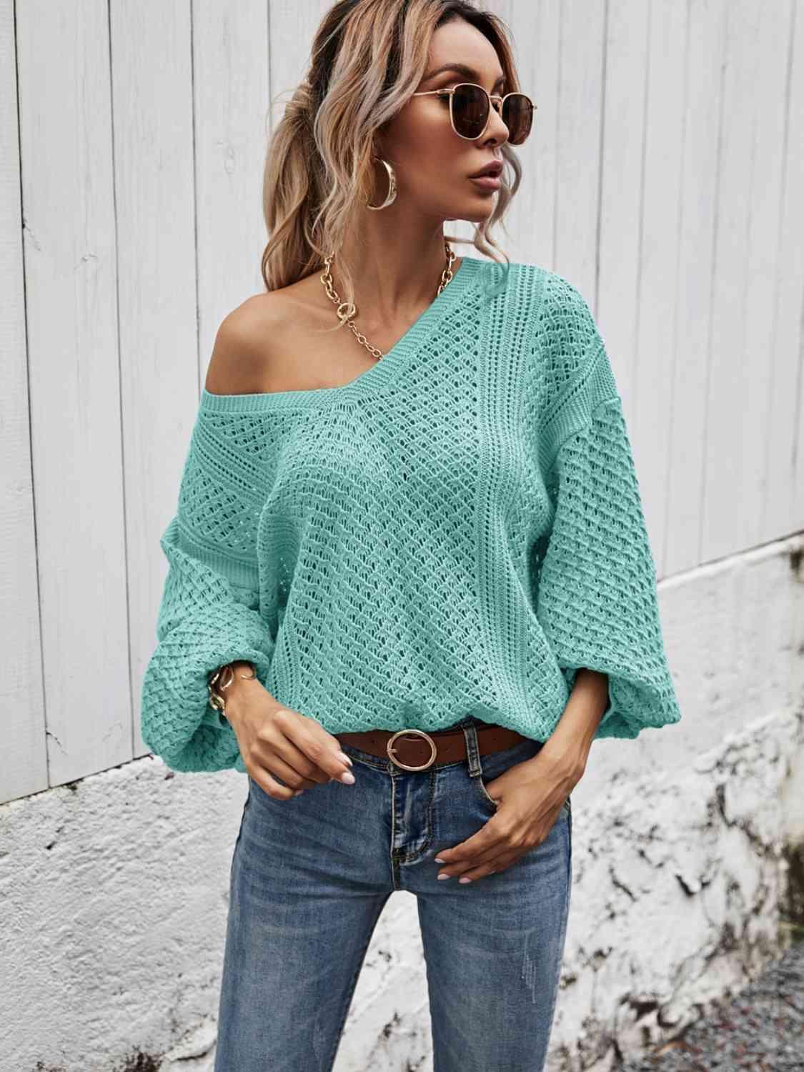 Extra Comfy Lantern Sleeve Sweater-MXSTUDIO.COM