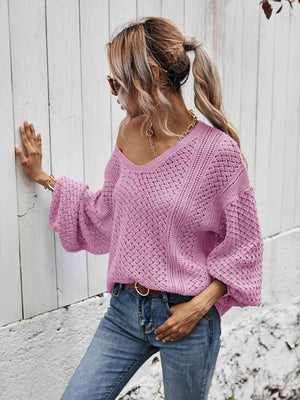 Extra Comfy Lantern Sleeve Sweater-MXSTUDIO.COM