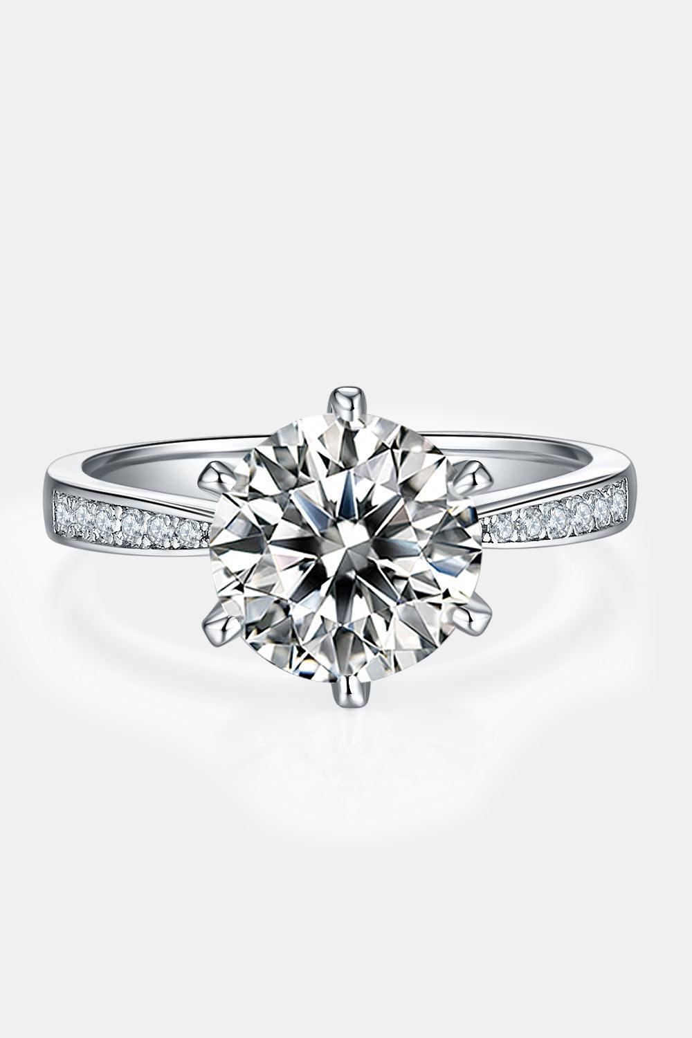 Extra Sparkle Side Stone 3 Carat Moissanite Ring - MXSTUDIO.COM