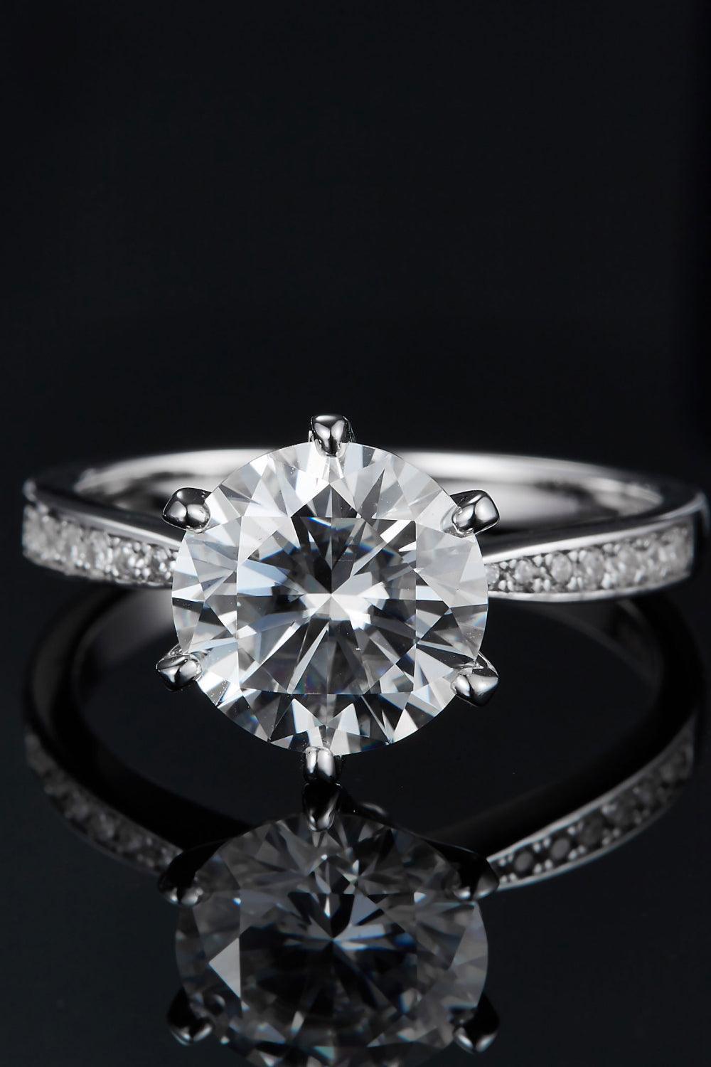 Extra Sparkle Side Stone 3 Carat Moissanite Ring - MXSTUDIO.COM