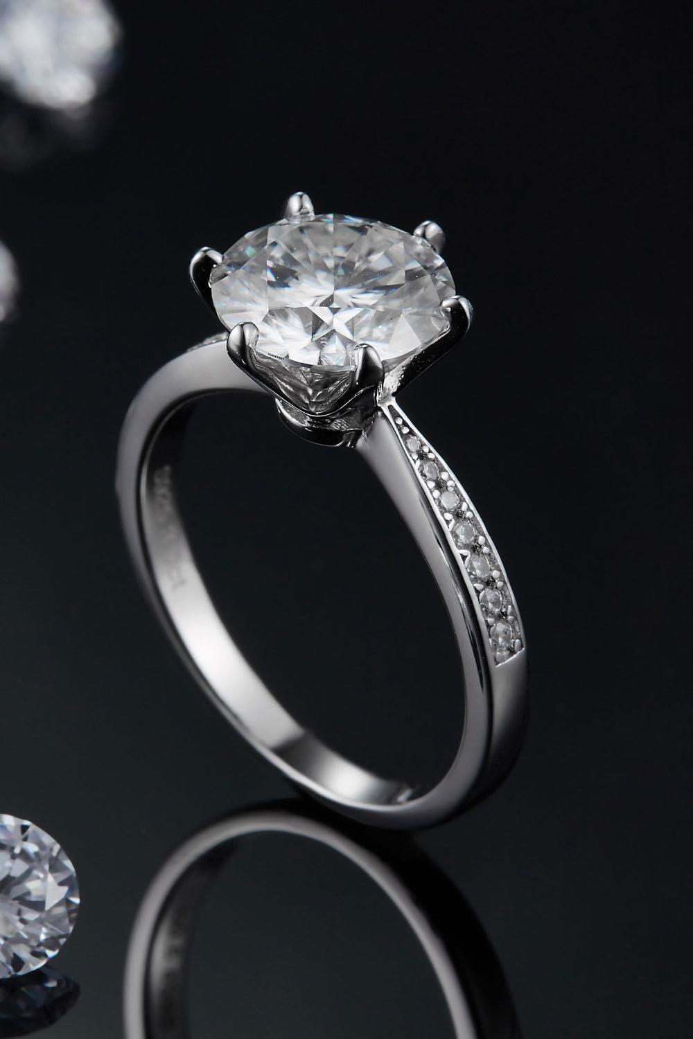 Extra Sparkle Side Stone 3 Carat Moissanite Ring - MXSTUDIO.COM