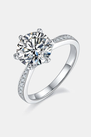 Extra Sparkle Side Stone 3 Carat Moissanite Ring - MXSTUDIO.COM