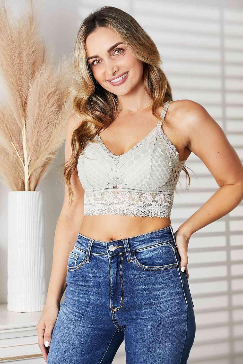 Extra Support Sage Strappy Lace Bralette - MXSTUDIO.COM