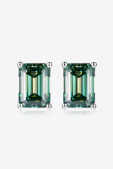 Extraordinary Green 2 Carat Moissanite Stud Earrings - MXSTUDIO.COM