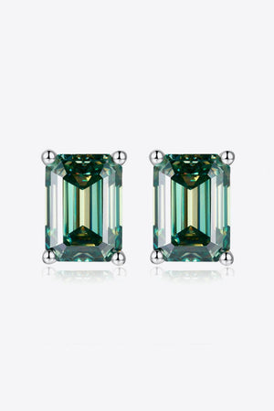 Extraordinary Green 2 Carat Moissanite Stud Earrings - MXSTUDIO.COM