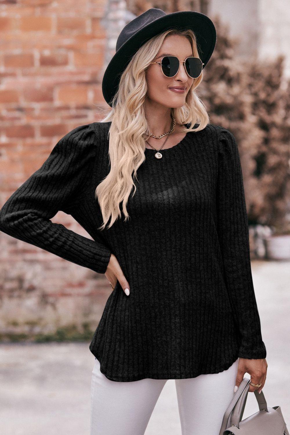 Extraordinary Woman Ribbed Long Sleeve Top - MXSTUDIO.COM