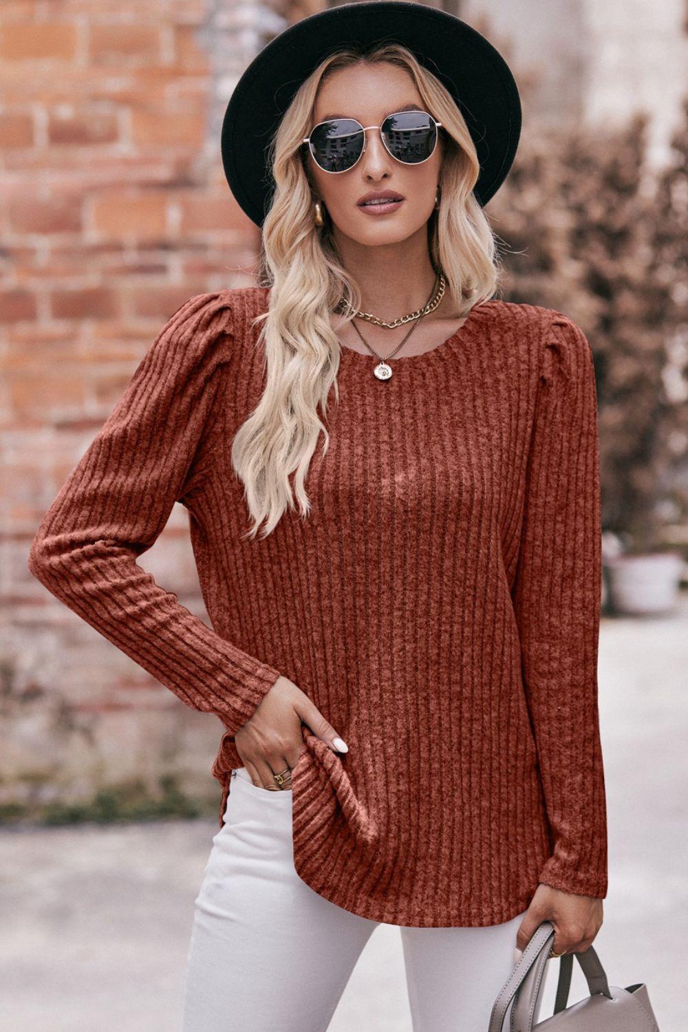 Extraordinary Woman Ribbed Long Sleeve Top - MXSTUDIO.COM