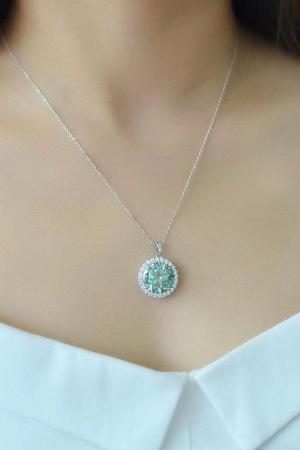 Extravagant Platinum-Plated 10 Carat Moissanite Necklace - MXSTUDIO.COM