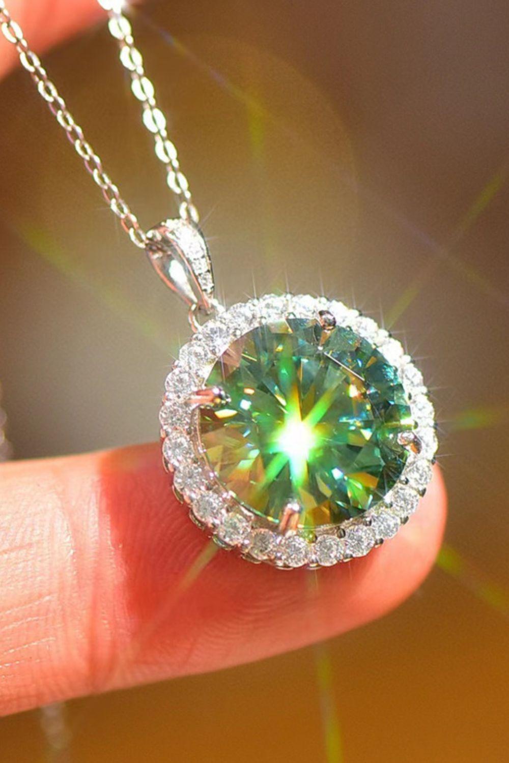 Extravagant Platinum-Plated 10 Carat Moissanite Necklace - MXSTUDIO.COM