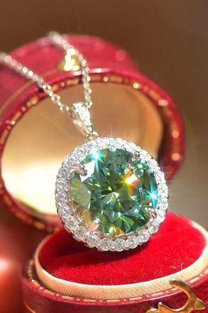 Extravagant Platinum-Plated 10 Carat Moissanite Necklace - MXSTUDIO.COM