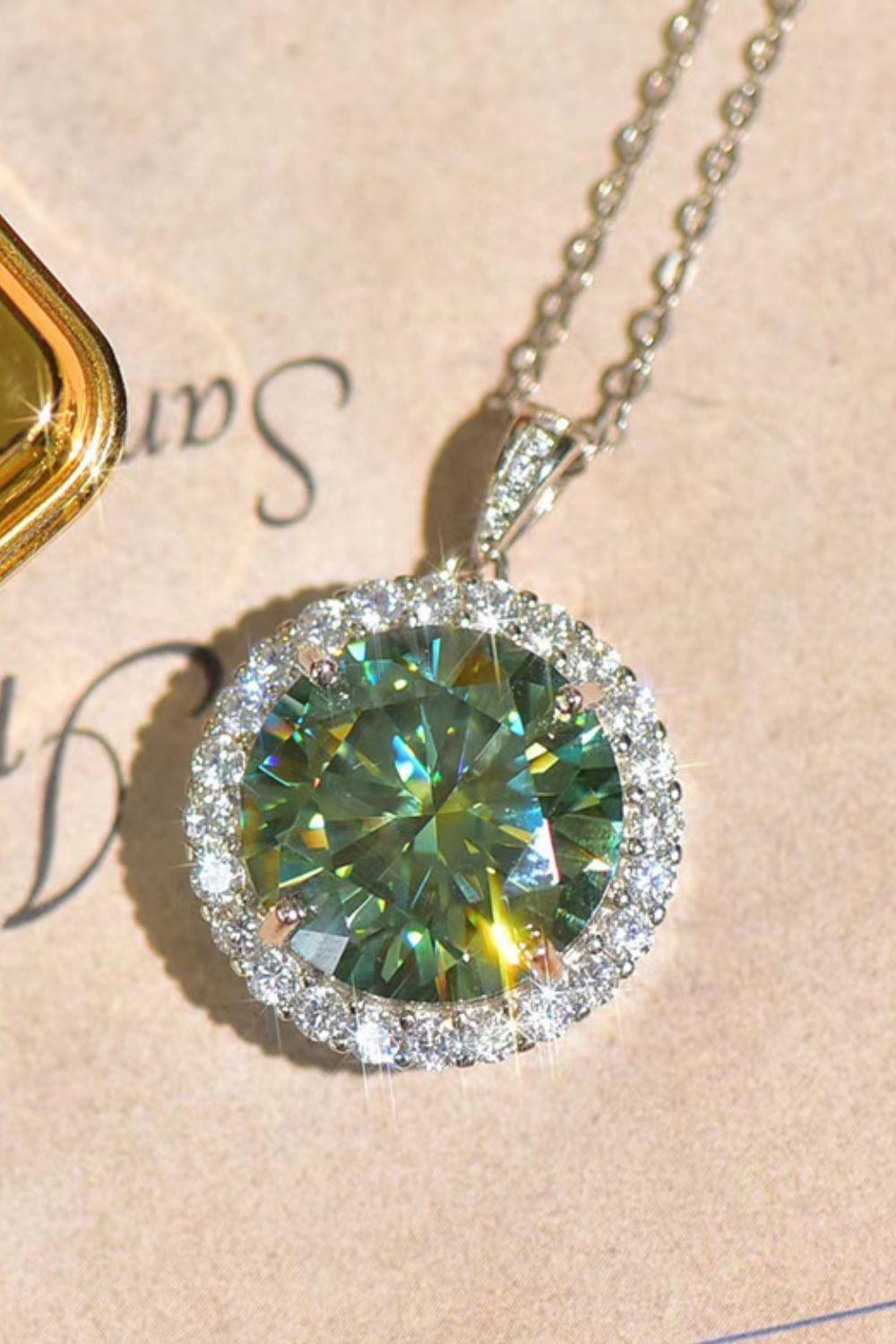 Extravagant Platinum-Plated 10 Carat Moissanite Necklace - MXSTUDIO.COM