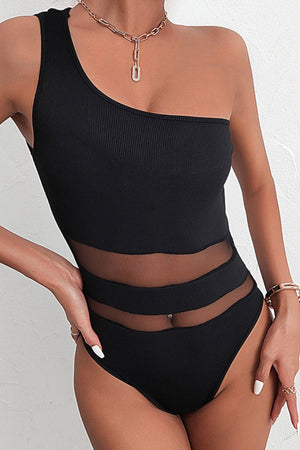 Extreme Beauty Black One-Shoulder Bodysuit - MXSTUDIO.COM