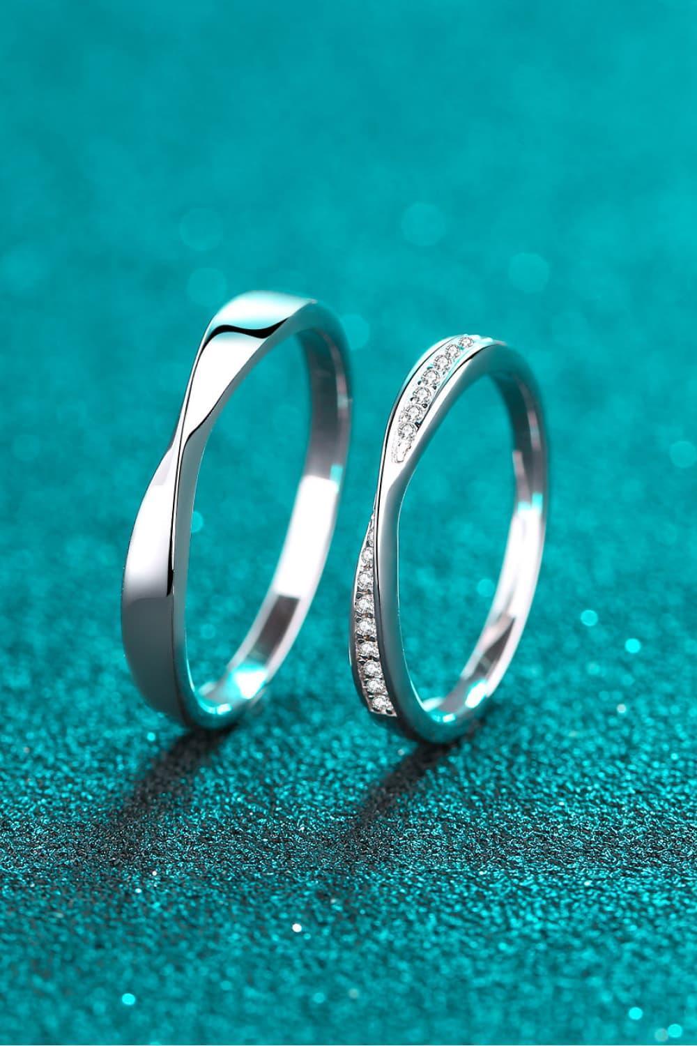 Extreme Surprise Sterling Silver Moissanite Couple Rings - MXSTUDIO.COM